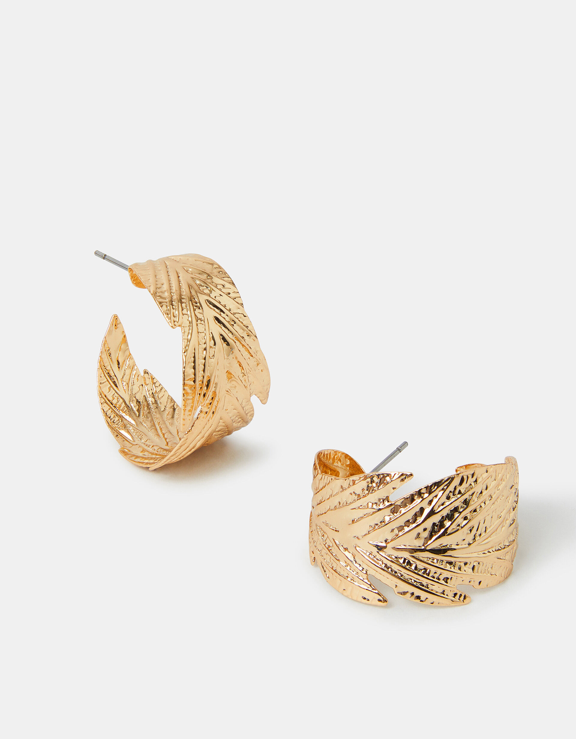 Textured Leaf Hoop Earrings | Accessorize (Global)