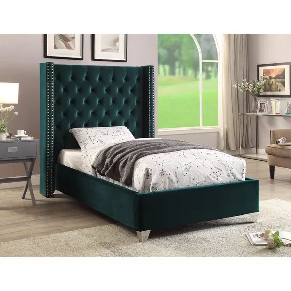 Jennie Solid Wood Tufted Upholstered Low Profile Platform Bed | Wayfair North America