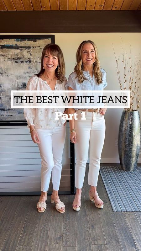 Nothing says spring & summer more than a fresh pair of white jeans! Here’s two of our favorites and what we love about them!
1️⃣On Krista: @kutfromthekloth Fab Ab Rachel: form-fitting with a nice stretch, thick enough so they’re not see through, and less than $100! Size down. 
2️⃣On Julie: @madewell Perfect Vintage Straight in Tile White. I’ve owned these for a couple years now and I’ve yet to find a straight style I like better! A structured, slimming fit that smooths in all the right places! Fits true to size. 

Styling our white jeans with cute & gauzy tops! My sky blue top is limited in sizes but comes in other colors!

White denim, spring outfit, vacation outfit, summer outfit, work outfit, clog sandals, Madewell, kut from the cloth, Nisolo, rails

#LTKover40 #LTKfindsunder100 #LTKstyletip