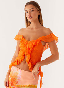 Dylan Off Shoulder Top - Orange | Peppermayo (Global)