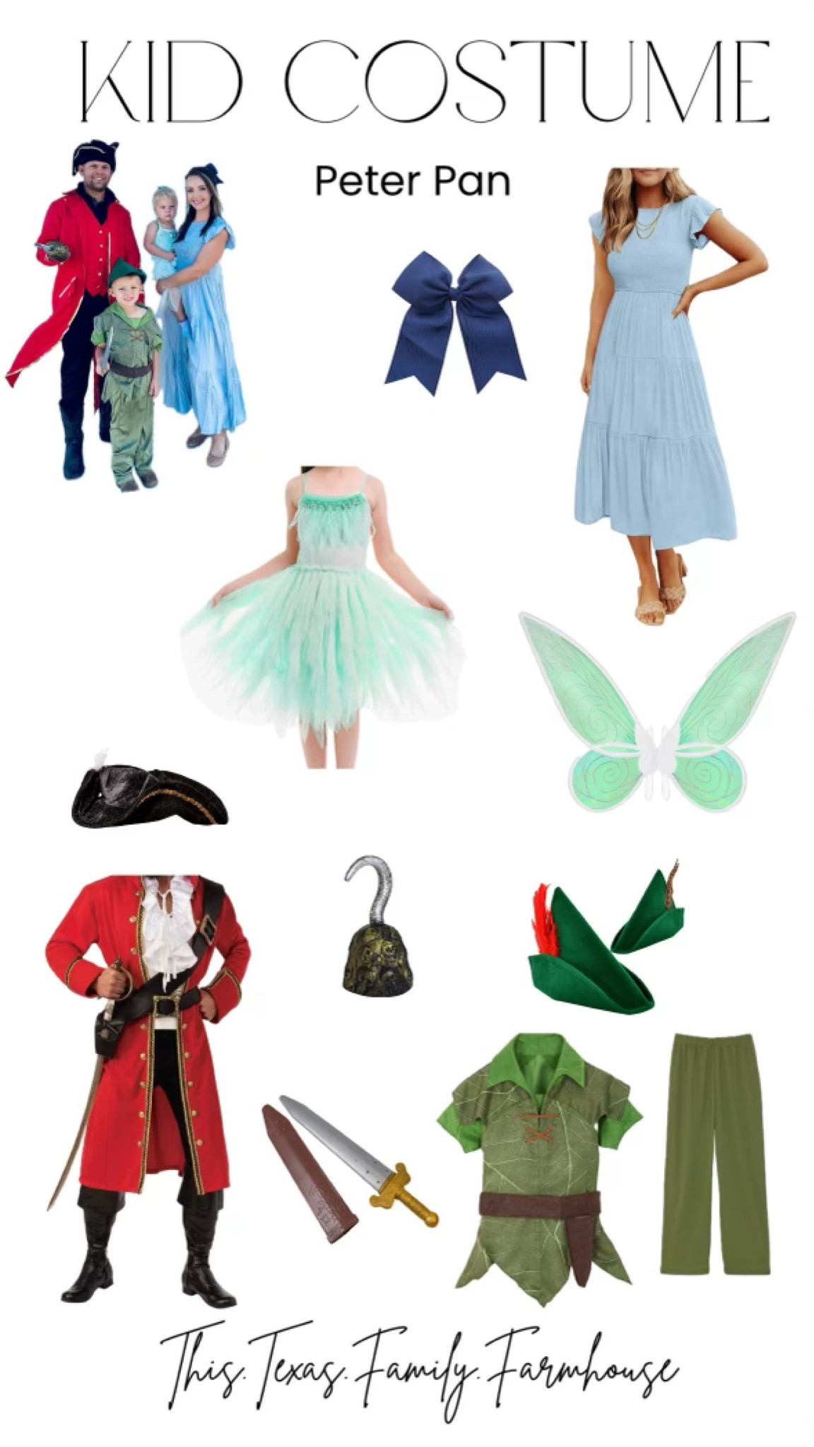 Family Halloween Costume: Peter Pan 🧚

Sharing inspo on items I’ve thrown together in the past for Halloween costumes! 

Peter Pan | tinker bell | costumes | Captain Hook | Halloween | trick or treat | fall inspo | family costumes 

#LTKFamily #LTKHalloween #LTKSeasonal