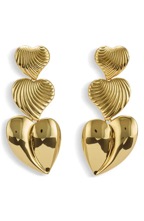 LELET NY Juliette Heart Drop Earrings in Antique Gold at Nordstrom | Nordstrom
