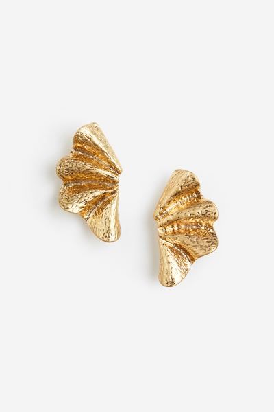 Wing-shaped earrings - Gold-coloured - Ladies | H&M GB | H&M (UK, MY, IN, SG, PH, TW, HK)
