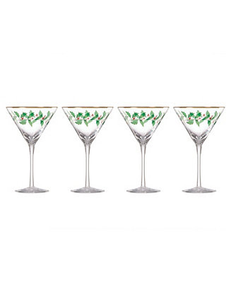 Holiday Decal Martini Glass, Set of 4 - Macy's | Macy's
