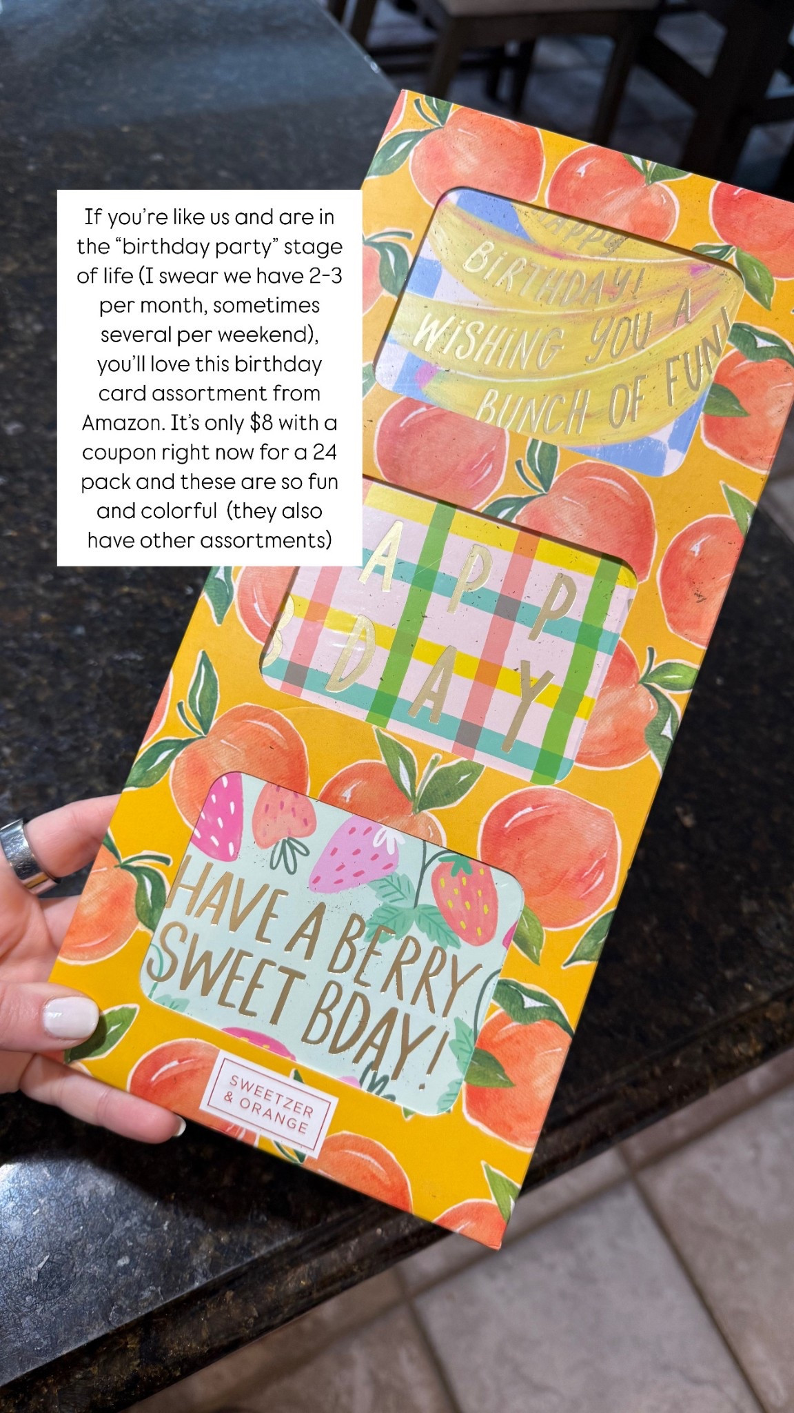 Fun and colorful birthday card assortment. 24 cards (with envelopes) for $8 with a clickable coupon 

#LTKKids #LTKParties #LTKFindsUnder50