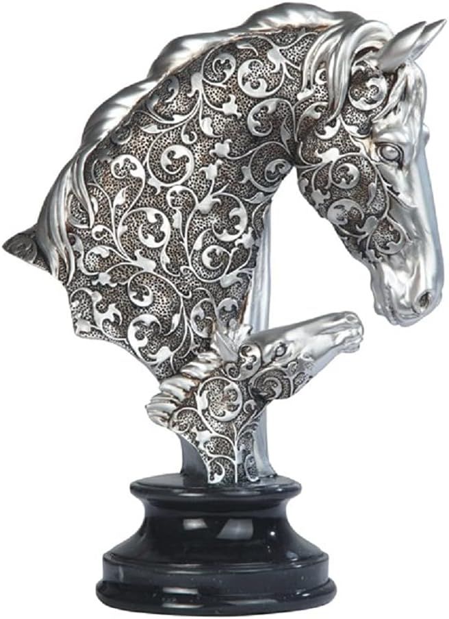 StealStreet SS-G-11680 Silver Toned Engraved Father and Son Horse Statue, 10" | Amazon (US)