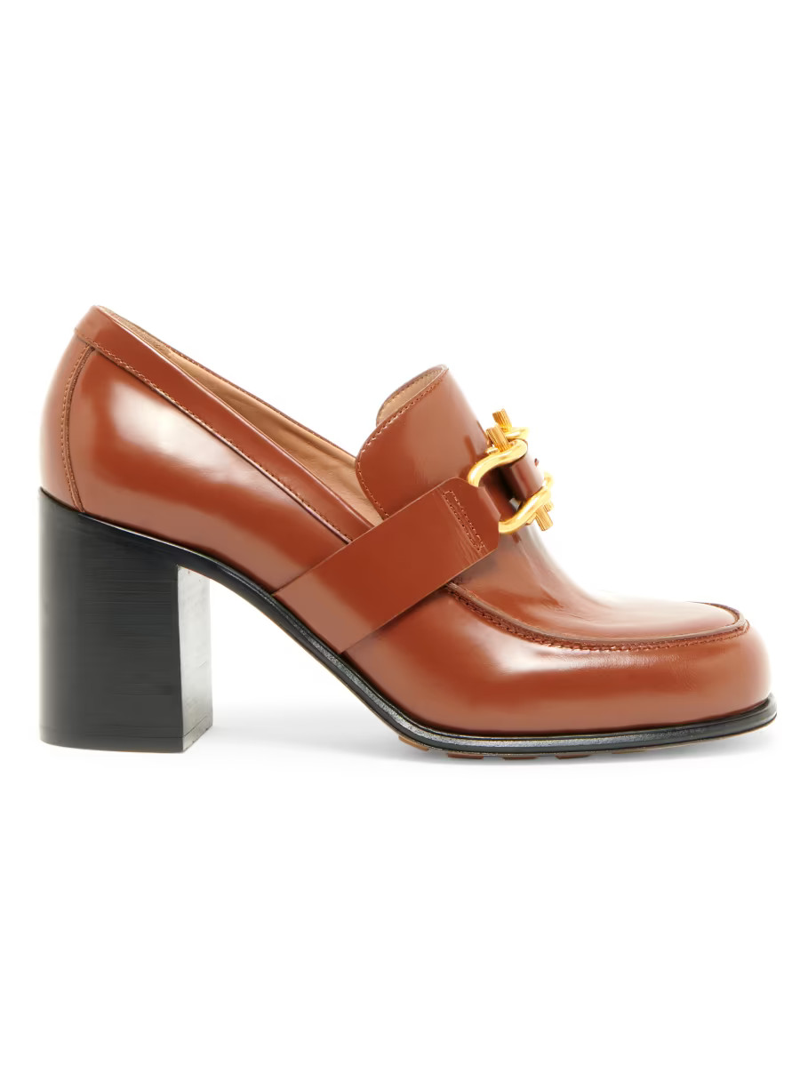 70MM Leather Loafer Pumps | Saks Fifth Avenue