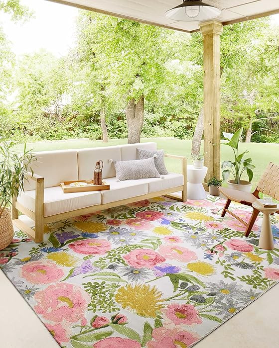 Loloi Botanical Collection BOT-01 Ivory/Multi 5'-3" x 7'-8" Area Rug | Amazon (US)