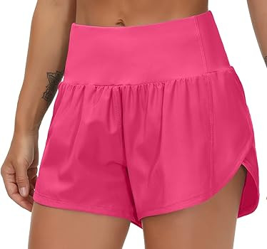 THE GYM PEOPLE Womens High Waisted Running Shorts Quick Dry Athletic Workout Shorts with Mesh Lin... | Amazon (US)