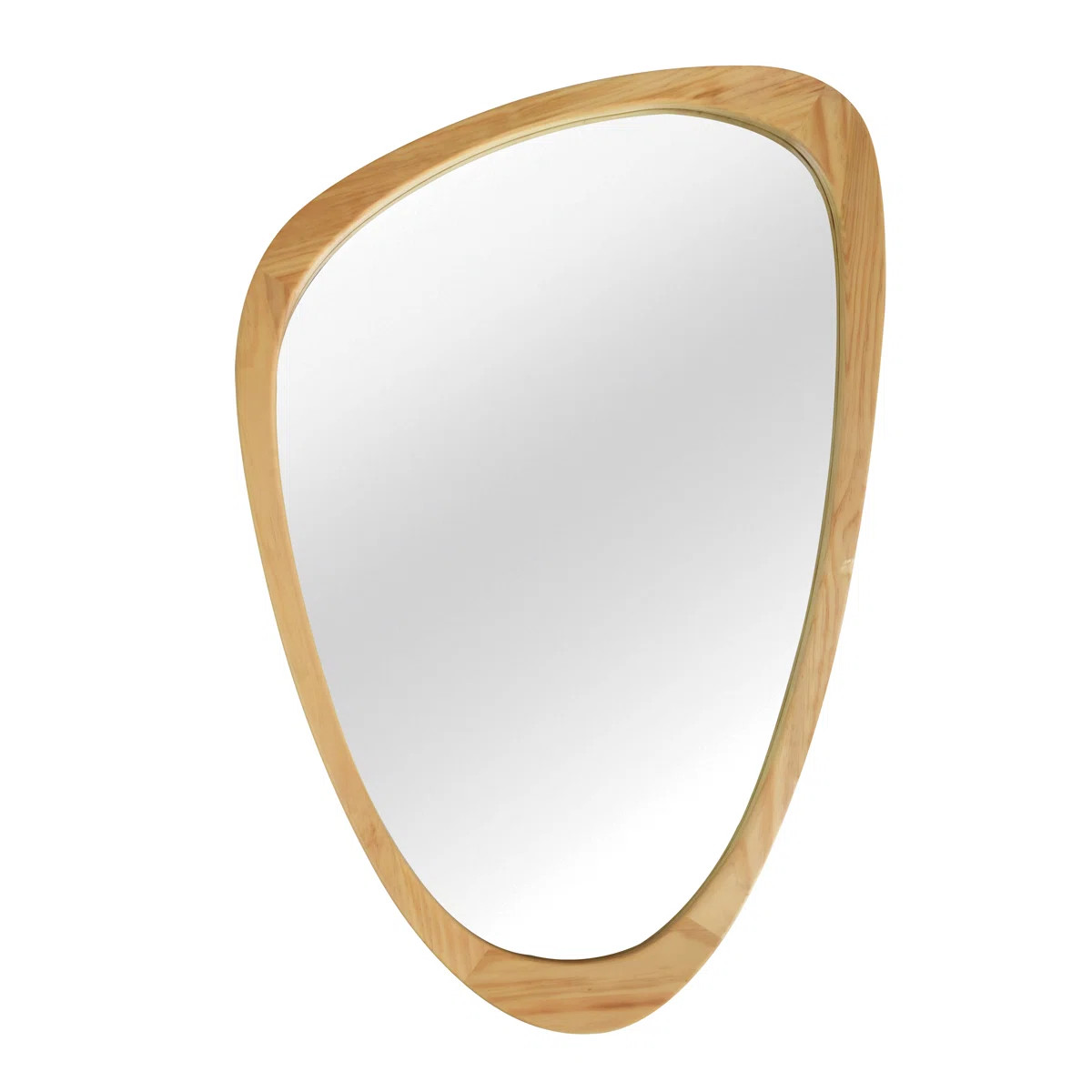 Modern Organic Solid Wood Asymmetrical Wall Mirror | Wayfair North America