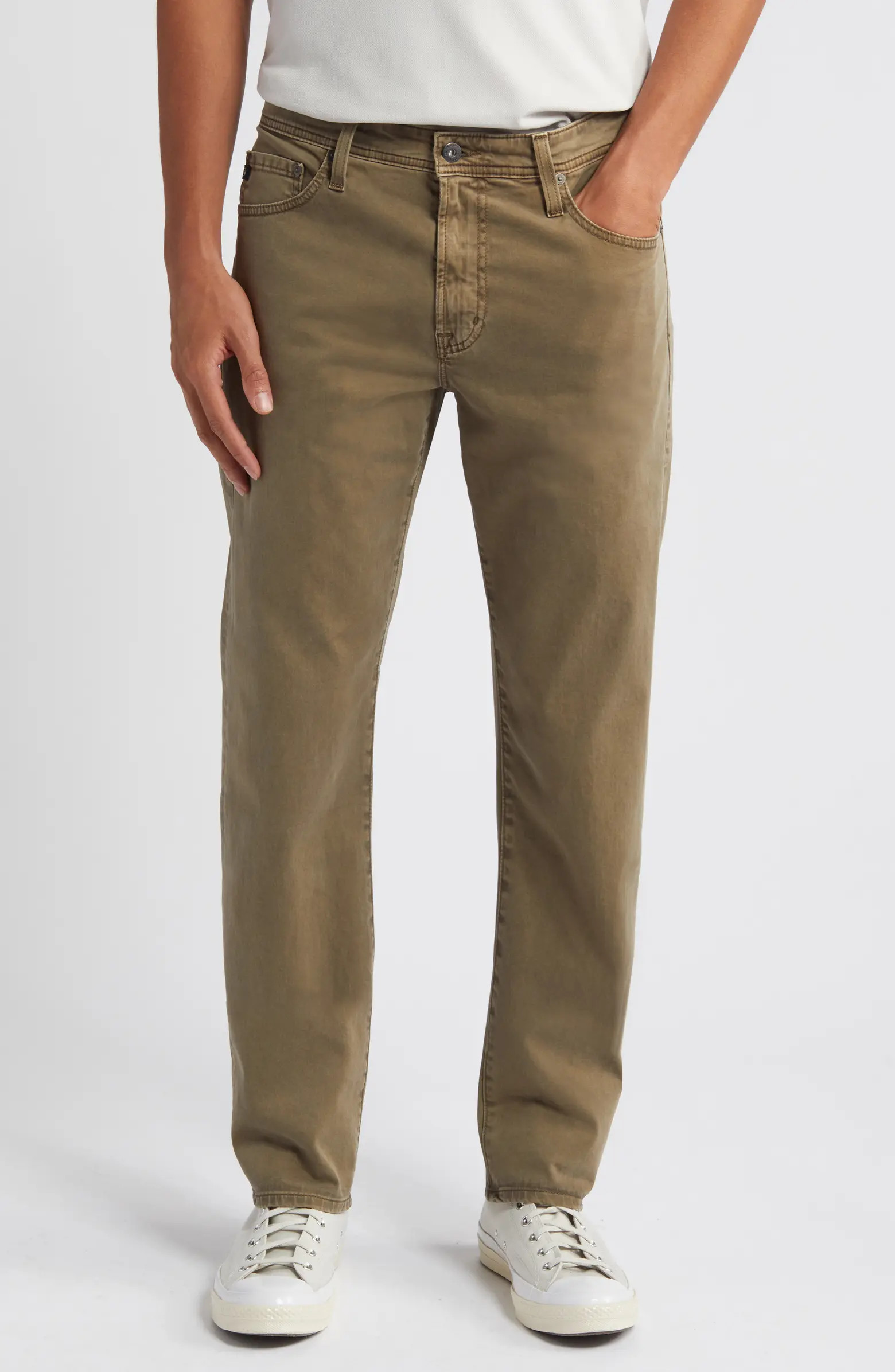 Everett Stretch Sateen Slim Straight Pants | Nordstrom
