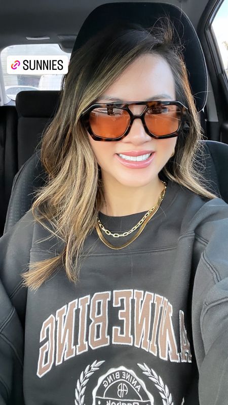 Loving the shape of these sunnies! 😎 The new IT brand for sunglasses—they’re doing a 2 for 1 sale!

Spring outfit, sunglasses, sweatshirt, gold jewelry, Anine Bing, sale, The Stylizt 



#LTKsalealert #LTKstyletip #LTKSeasonal