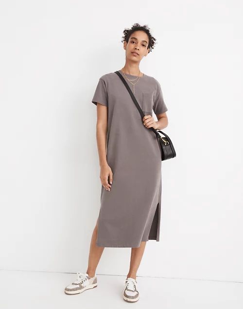 Oversized Pocket Tee Dress in Sueded Cotton | Madewell