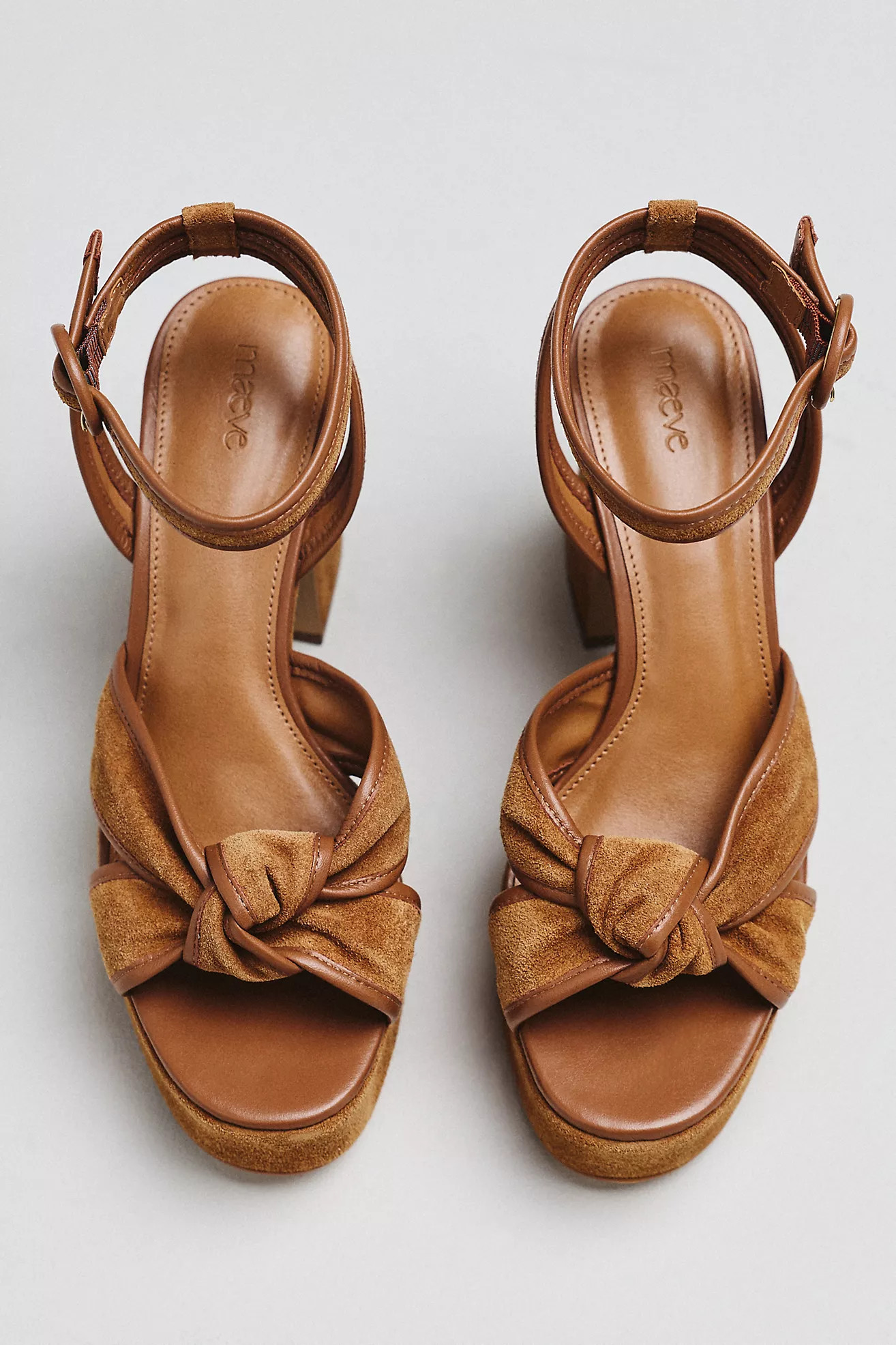 Maeve Knotted Suede Platform Sandals | Anthropologie (US)