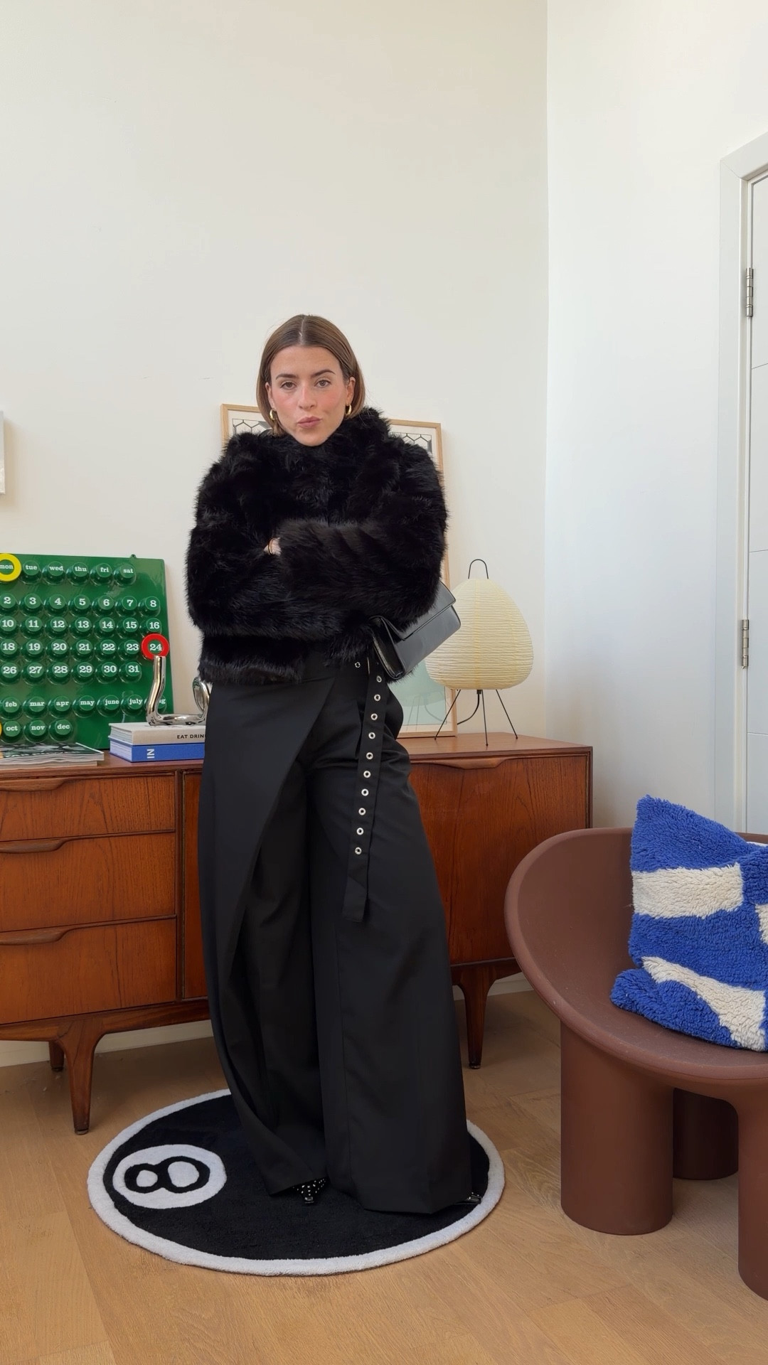 Black outfit, faux fur coated black trousers, smart trousers, H&M trousers, evening outfit, all black outfit, H&M outfit 

#LTKstyletip #LTKuk #LTKautumn