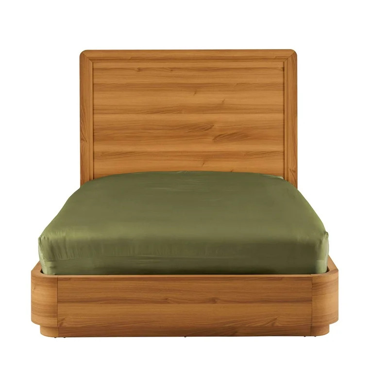 Better Homes & Gardens Juliet Curved Wood Platform Bed, Queen, Honey Brown | Walmart (US)