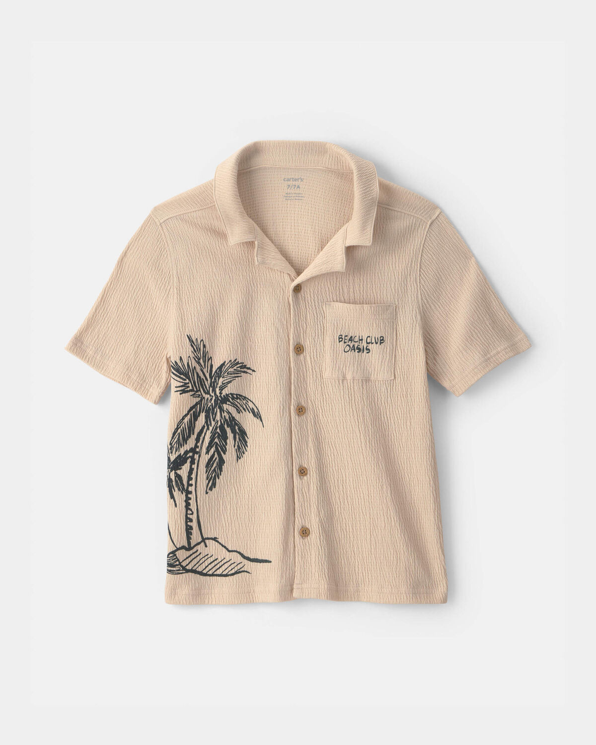 Boys Beach Short-Sleeve Button-Down Shirt - Khaki | Carter's Inc