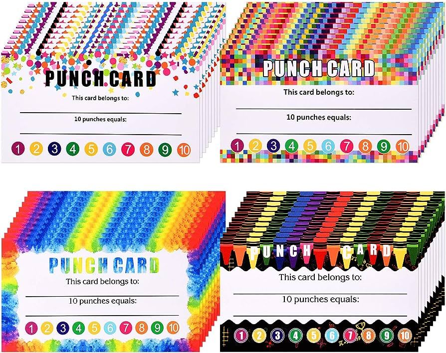 320 Pieces Punch Cards, Incentive Loyalty Reward Card Student Awards Loyalty Cards for Business, ... | Amazon (US)