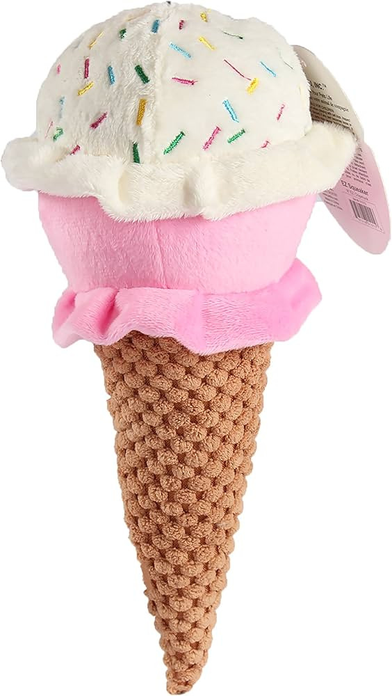 Petlou Durable Plush Dogs Squeak Toys. 10-Inch Ice Cream, All Breed Sizes | Amazon (US)