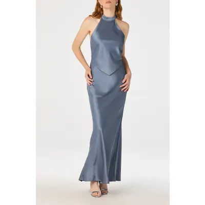 ASTR the Label Viridiana Halter Neck Gown in Sienna at Nordstrom, Size X-Small | Nordstrom