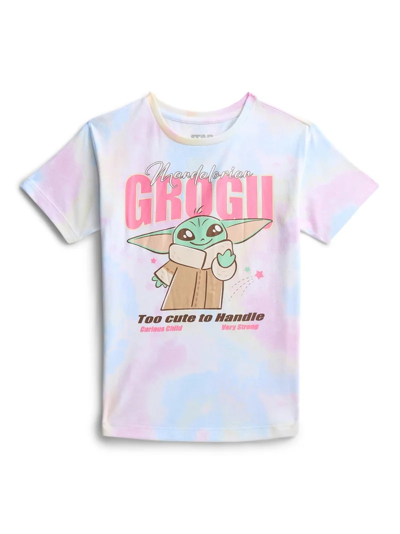 Star Wars Girls Grogu Too Cute Graphic Tee with Short Sleeves, Sizes 4-16 | Walmart (US)