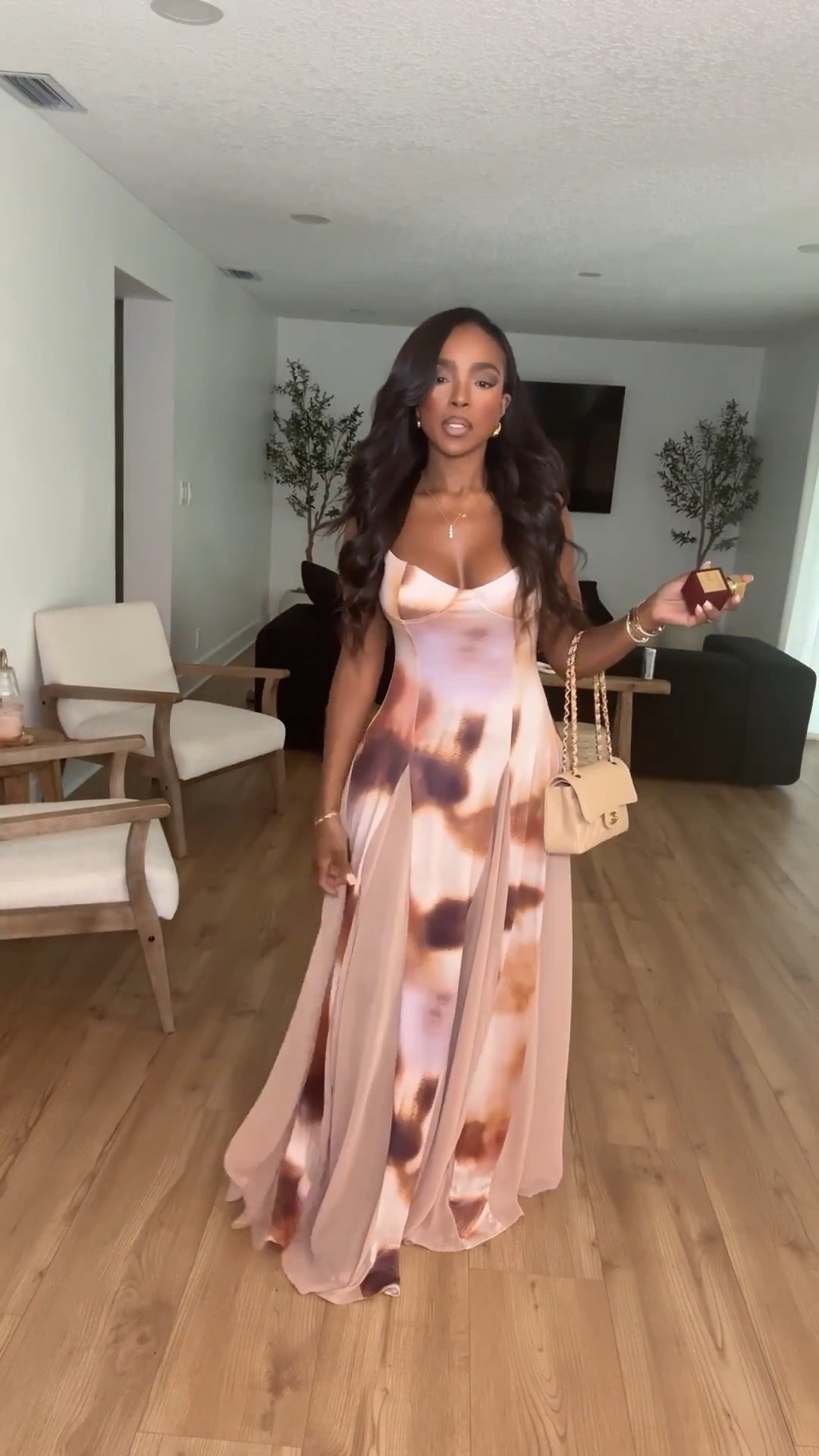 Elevated evening elegance with a soft, feminine twist ✨ This flowing maxi dress drapes beautifully and moves effortlessly with every step, making it a standout piece for special moments. The neutral-toned print keeps it timeless while still feeling unique and refined.

Perfect for weddings, date nights, vacations, or any dressed-up occasion where you want to feel confident and polished.

📏 Sizing:
Wearing size Small  
Height: 5'4"  
Bust: 34D | Waist: 27" | Hips: 40"

Lightweight maxi dress, neutral print dress, elegant evening outfit, wedding guest dress, vacation dress, feminine flowy dress, special occasion outfit.

Tap to get details and shop this look.

Follow me on Instagram and YouTube @kirasfashionfinds