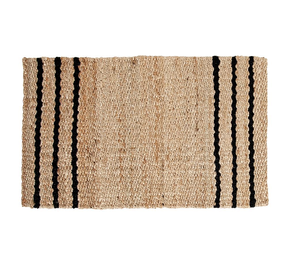 Three Stripe Natural Fiber Doormat, 18 x 30&amp;quot;, Natural | Pottery Barn (US)