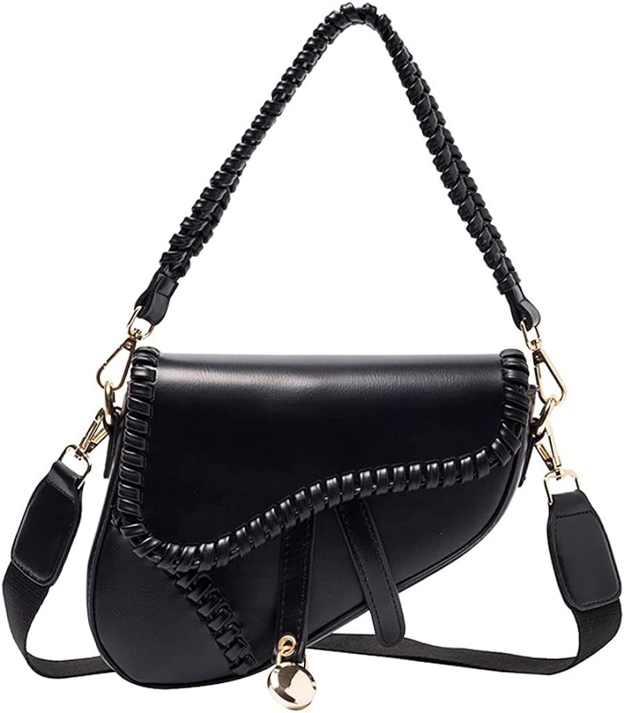 Amazon.com: Women Trendy Saddle Shoulder Bag Clutch Purse Underarm Handbag Satchel HandBag Crossb... | Amazon (US)