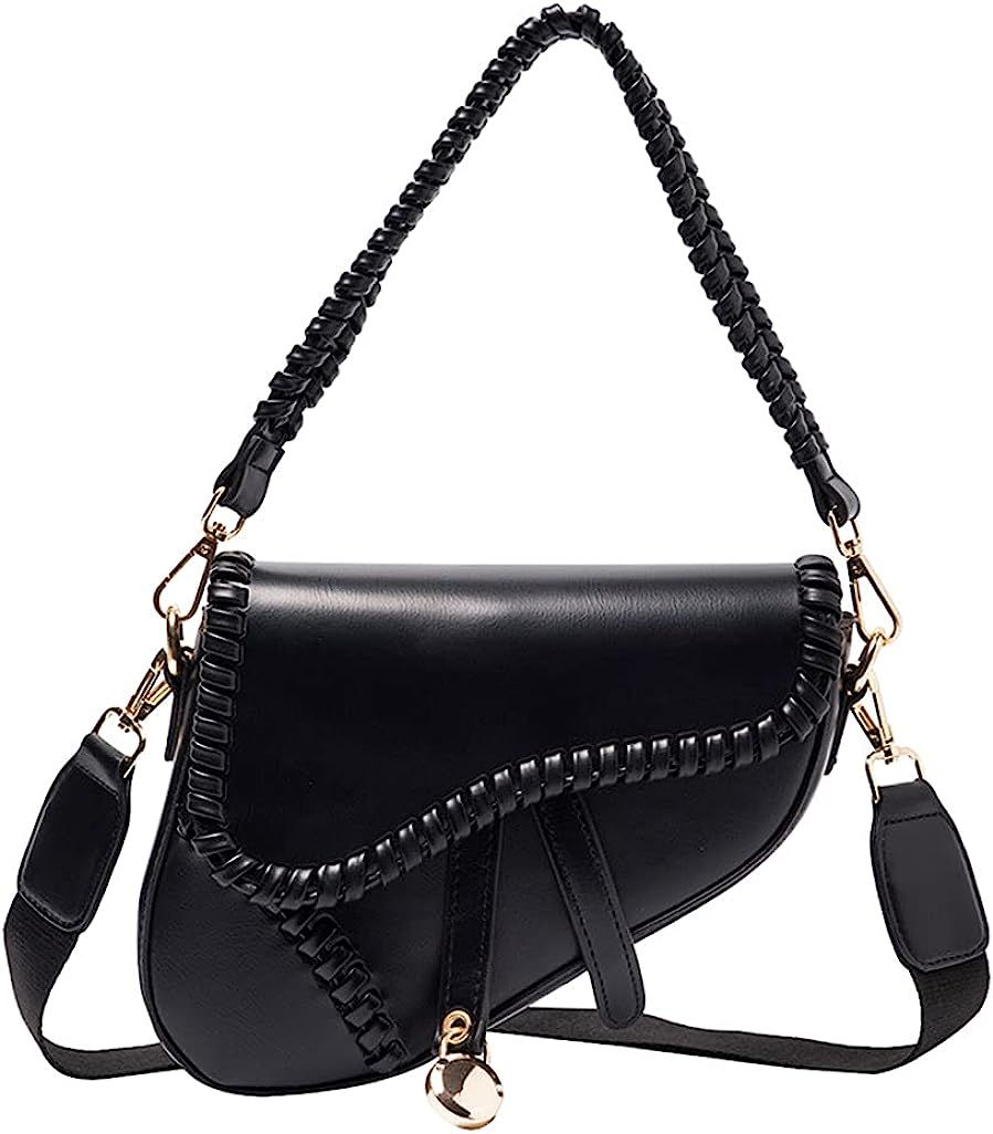 Amazon.com: Women Trendy Saddle Shoulder Bag Clutch Purse Underarm Handbag Satchel HandBag Crossb... | Amazon (US)