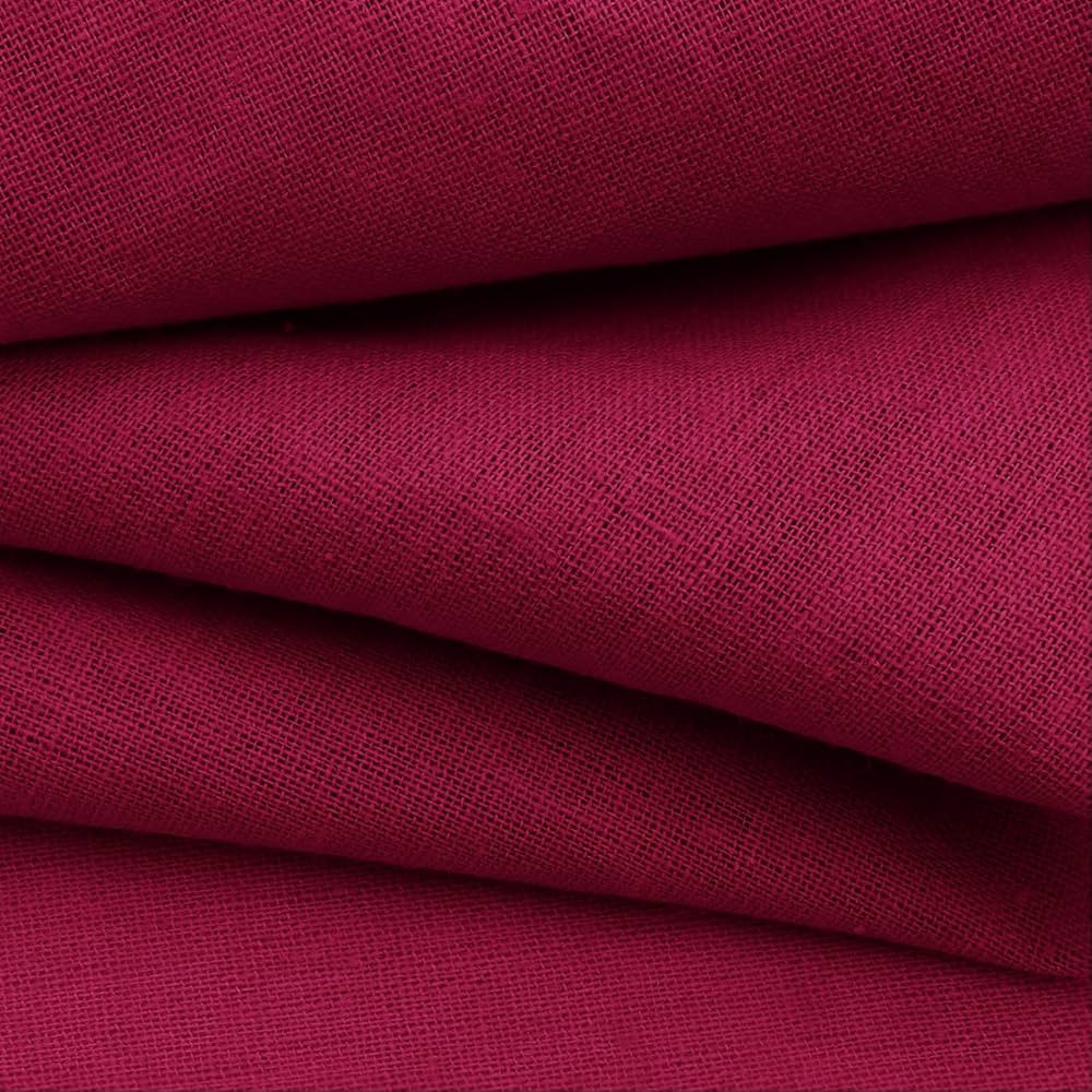 NSGZ Linen Fabric by The Yard, 61 Inch Wide Burgundy Blend Cloth, 60% Linen 40% Cotton Fabric for... | Amazon (US)