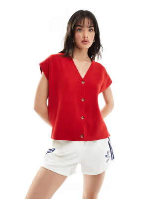 Pieces - Débardeur oversize doux au toucher - Rouge | ASOS (Global)