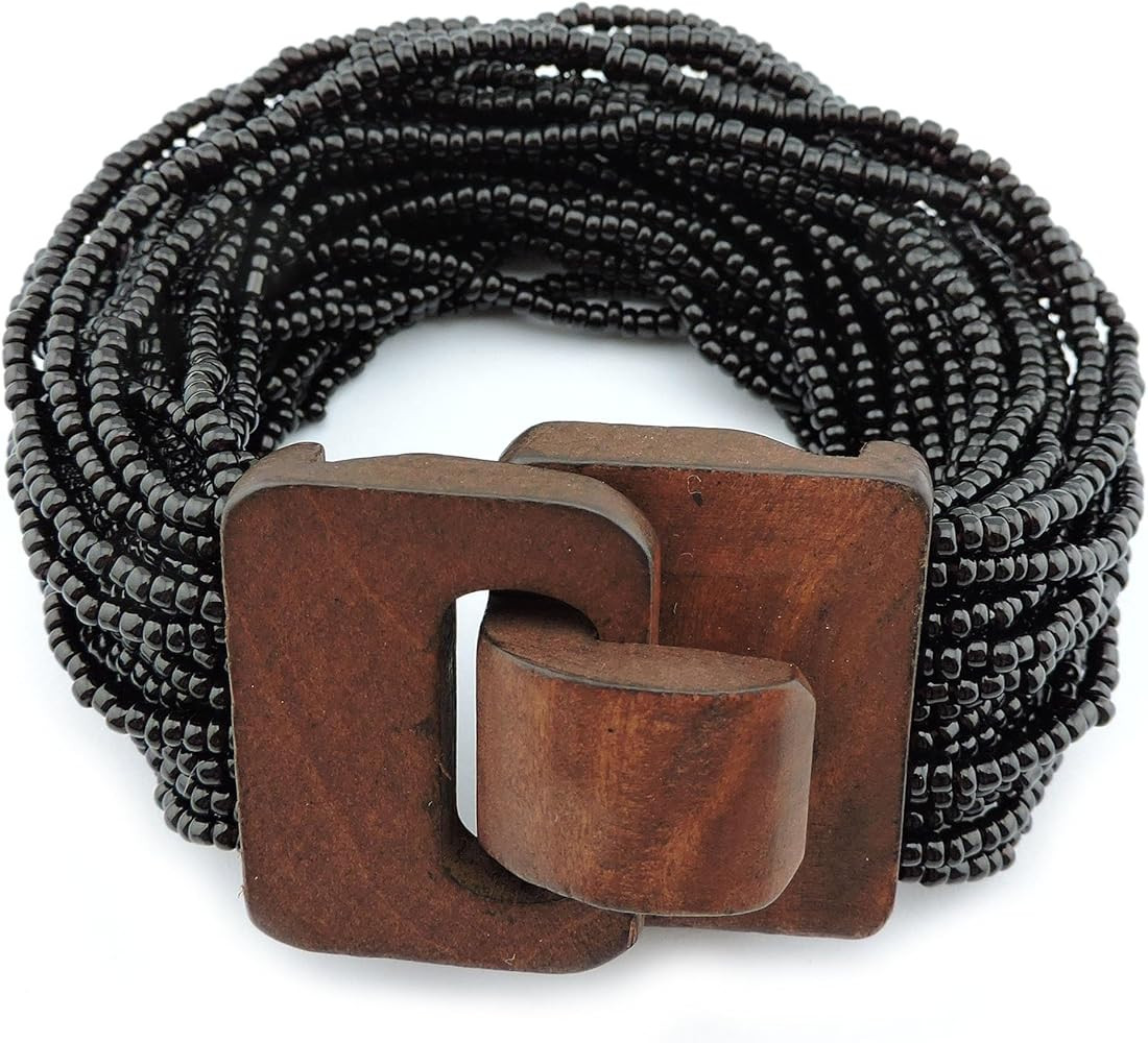 Coiris Multi Layers Seed Beads Wide Bangle Strand Bracelet for Women (BR1167)… | Amazon (US)