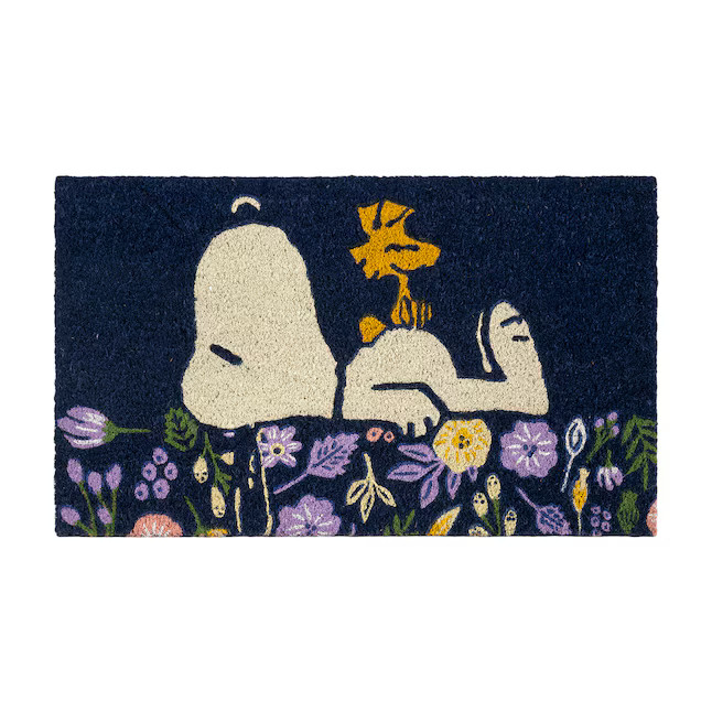Peanuts 1-1/2-ft x 2-1/2-ft Multi Coir/Latex Rectangular Indoor or outdoor Decorative Door mat | Lowe's