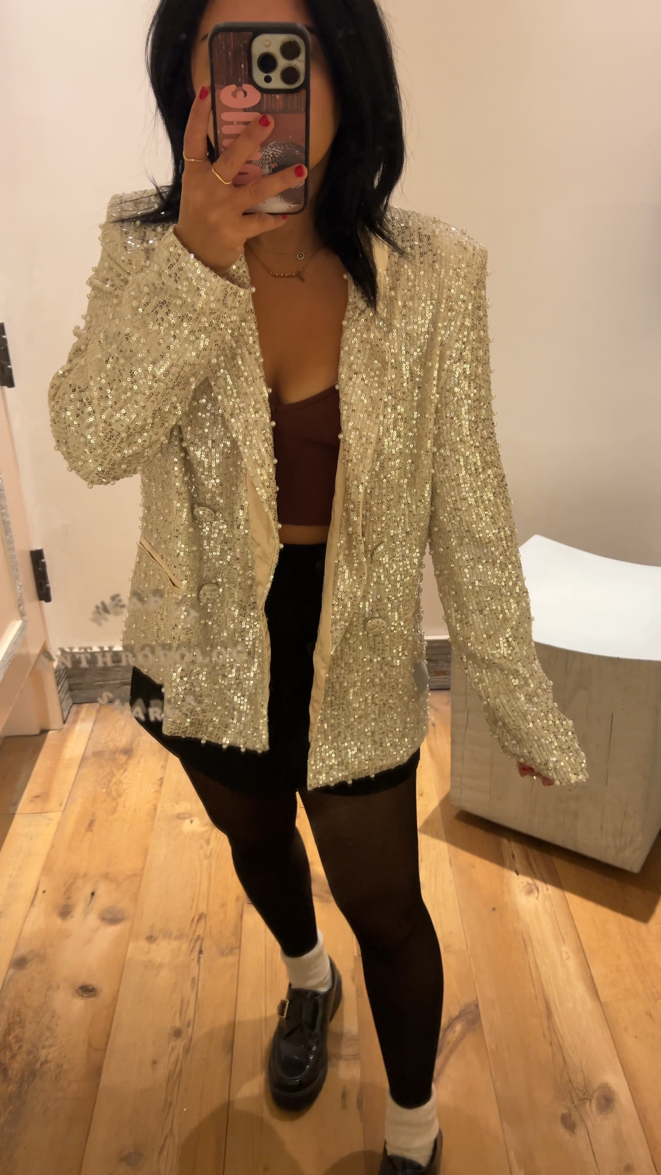 The sequin/pearl blazer is perfect for holiday parties! Wearing size XS

#LTKCyberWeek #LTKHoliday #LTKSeasonal