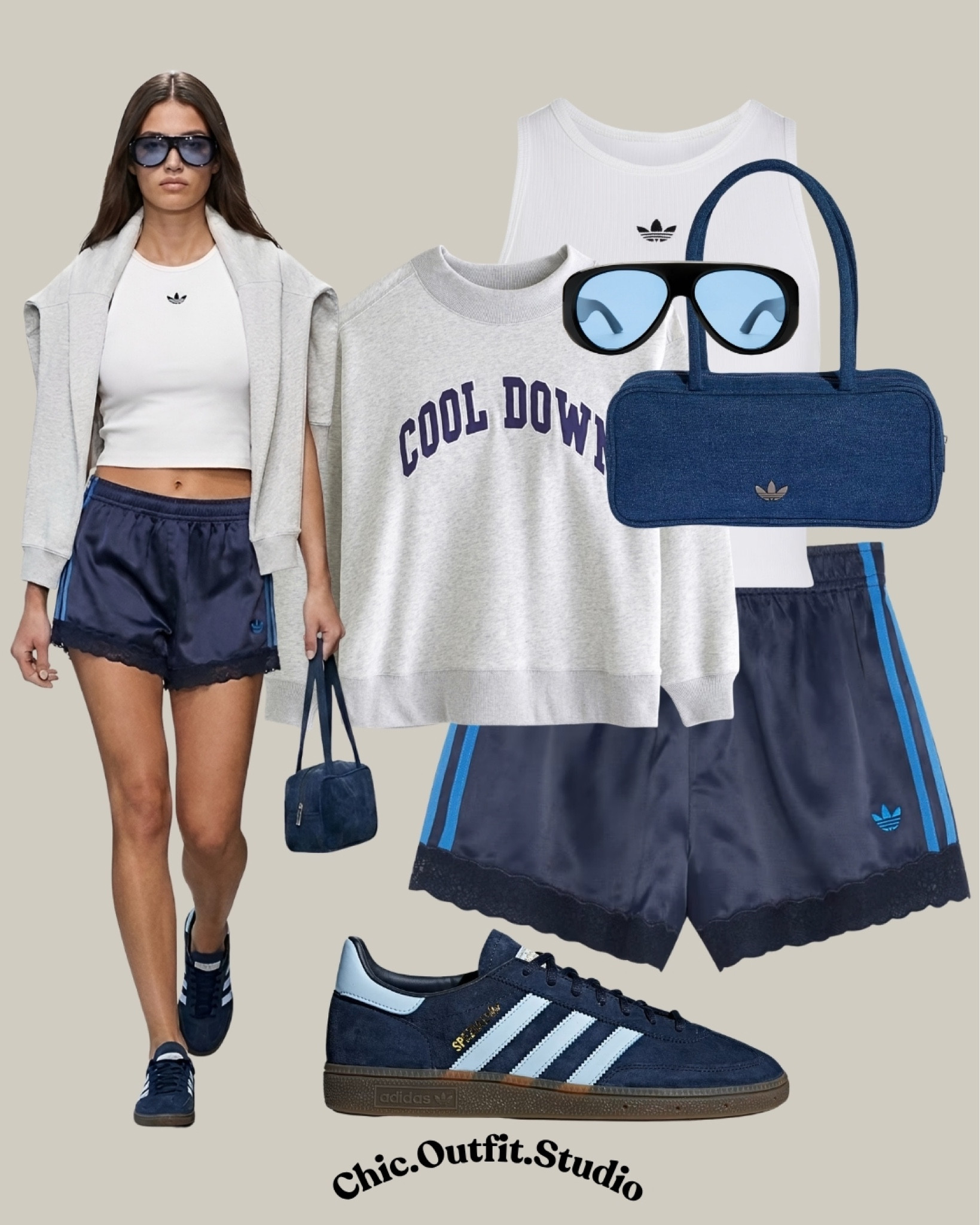 Cool Girl Athleisure

✨The adidas lace hem satin shorts paired with sporty sneakers and relaxed layers create the ultimate cool girl athleisure summer outfit. This look feels casual yet intentional thanks to the monochrome navy palette and oversized accessories. Ideal for airport outfits, errands, travel days, sporty casual weekends, café mornings, or everyday summer dressing when comfort and style both matter.

✨Tags: athleisure outfit women, sporty chic outfit, navy shorts styling, adidas originals outfit, cool girl summer look, elevated athleisure fashion, sporty casual outfit women, relaxed summer street style, sneakers outfit women, travel day outfit, effortless sporty style, European casual fashion, sporty feminine outfit, casual everyday chic, warm weather athleisure

#LTKfitness #LTKbag #LTKsummer