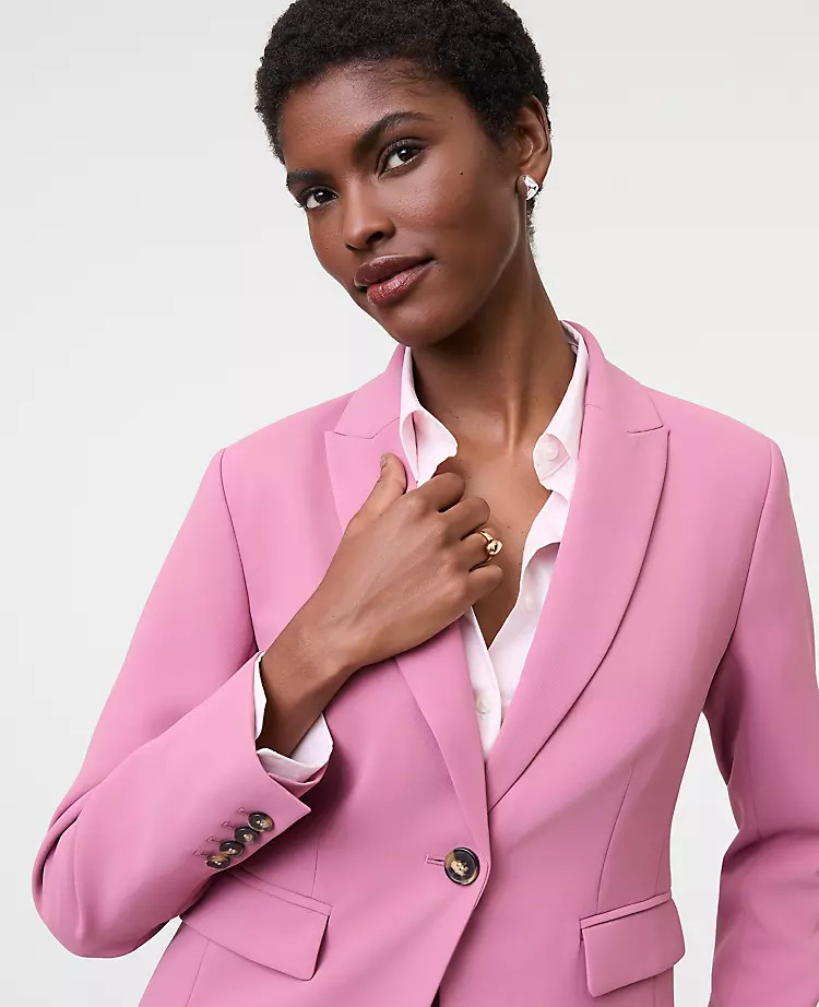The Shorter One Button Blazer in Fluid Crepe | Ann Taylor