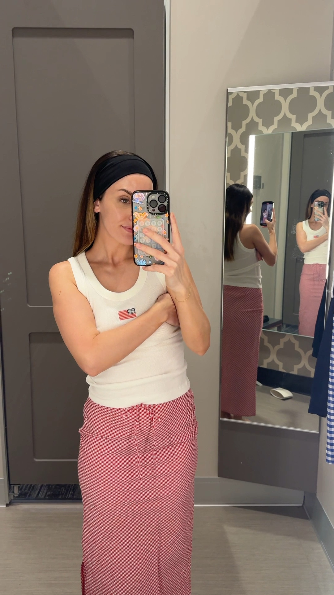 American flag tee + maxi skirt from target! Perfect for 4th of July!! ❤️🫶🏼 wearing an XS for the shirt. Wearing XS for skirt as well. 

#LTKSummerEdit #LTKFindsUnder100 #LTKStyleTip