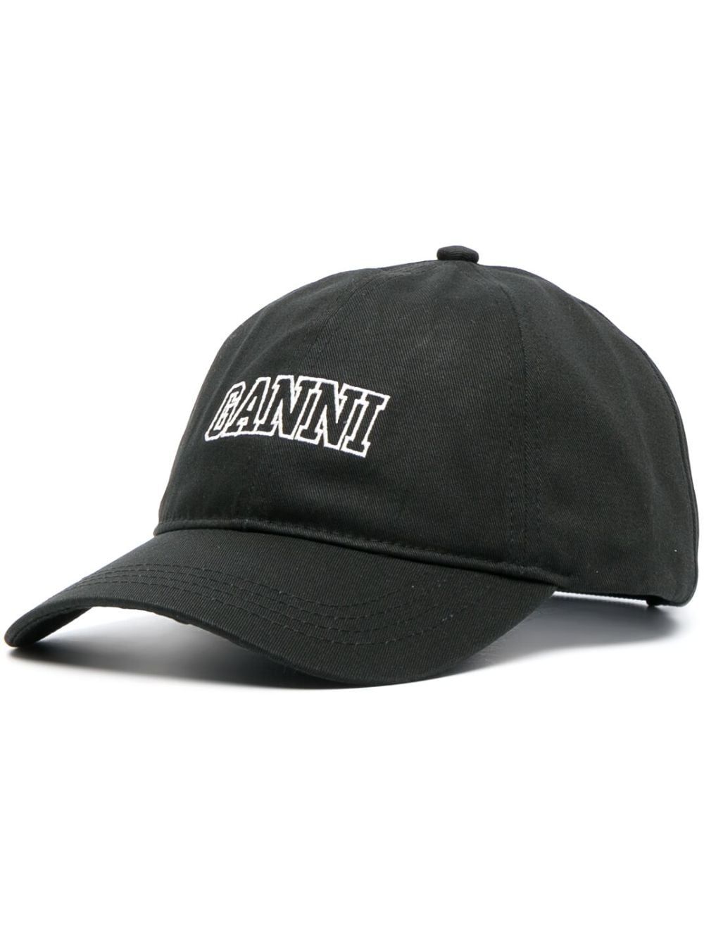 GANNI logo-embroidered Cotton Baseball Cap  - Farfetch | Farfetch Global