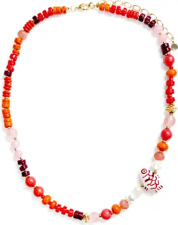 Orange Beaded Fish Strand Necklace | Nordstrom