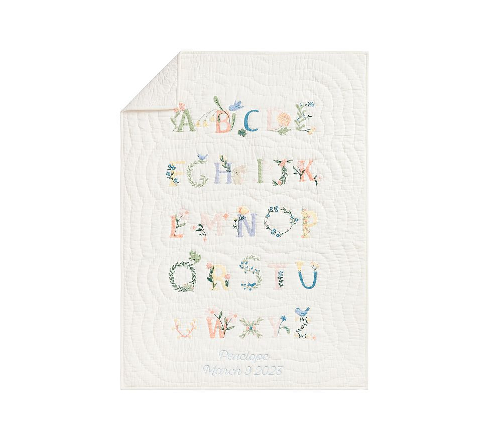 Floral ABC Baby/Toddler Quilt, Multi | Pottery Barn Kids