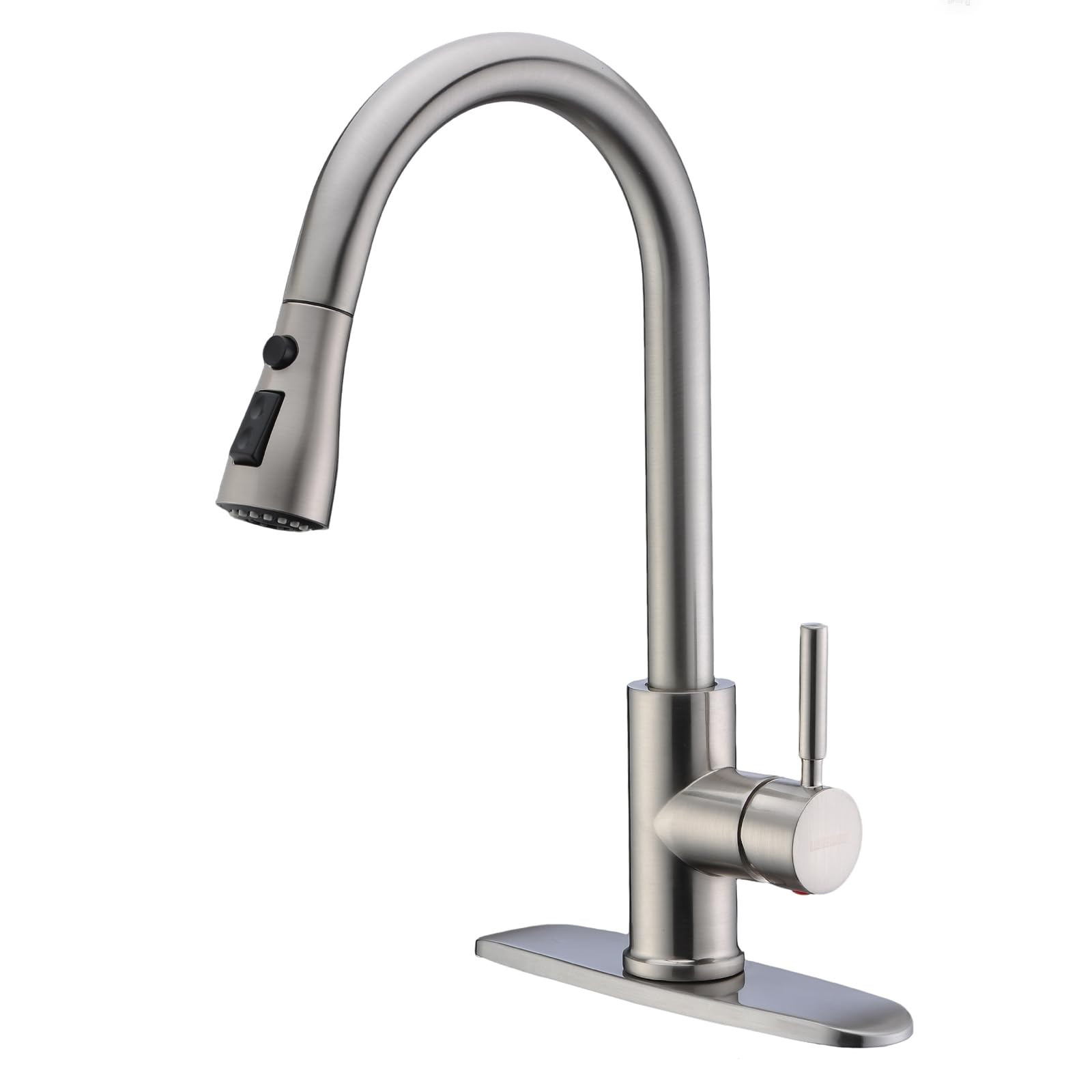 WEWE Single Handle High Arc Brushed Nickel Pull Out Kitchen Faucet,Single Level Stainless Steel K... | Amazon (US)