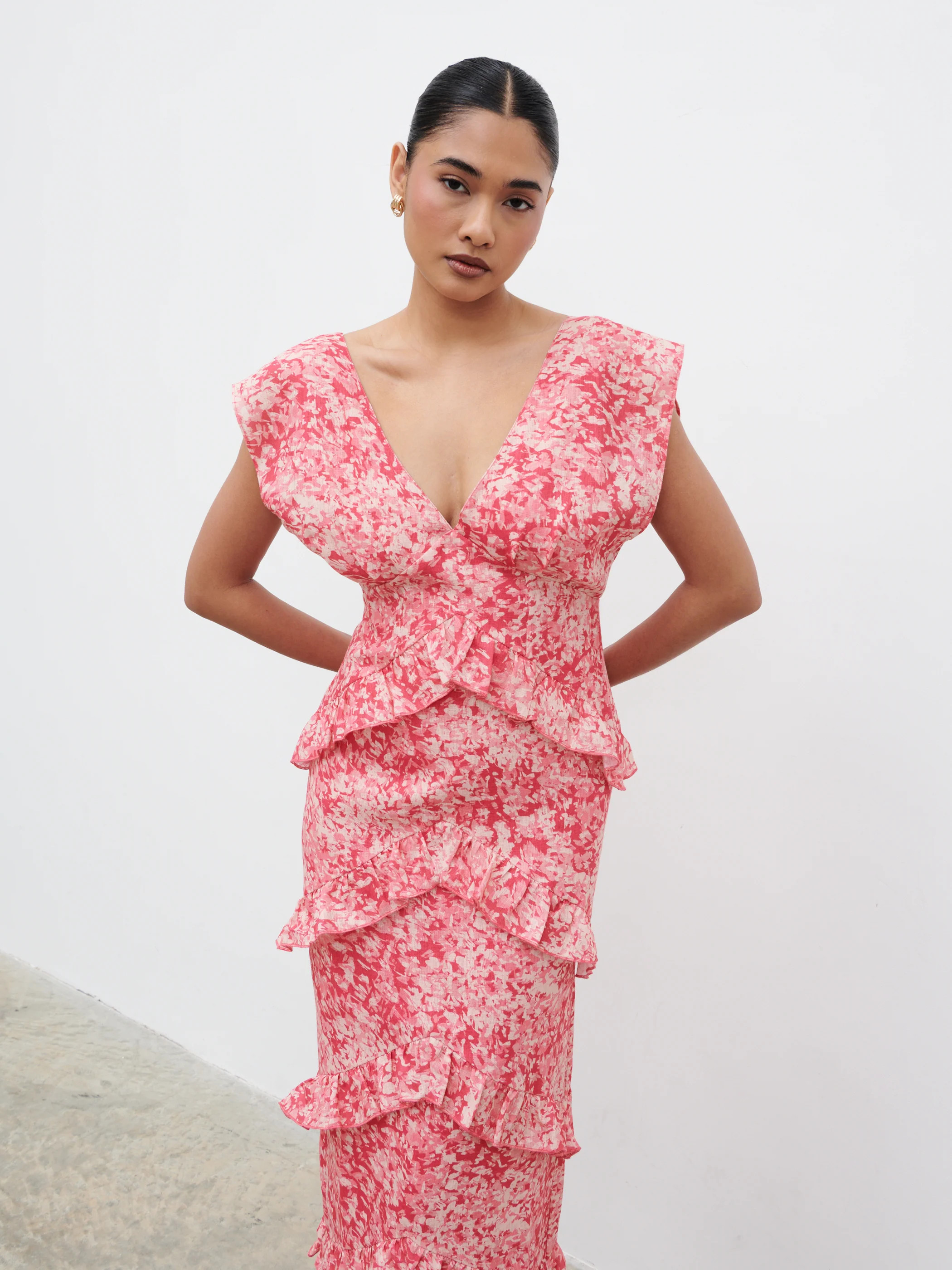 Tamsin Ruffle Maxi Dress | Pretty Lavish (UK)