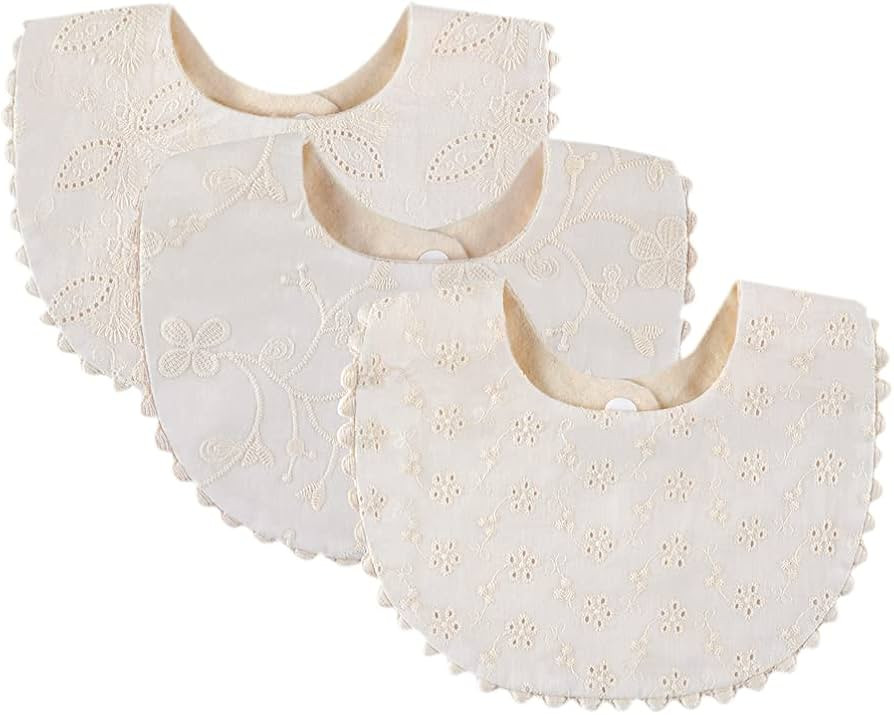 GZMM Baby Bib For Girls,Reversible Waterproof Handmade Natural Cotton Baby Drool Bib 0-12 months ... | Amazon (US)
