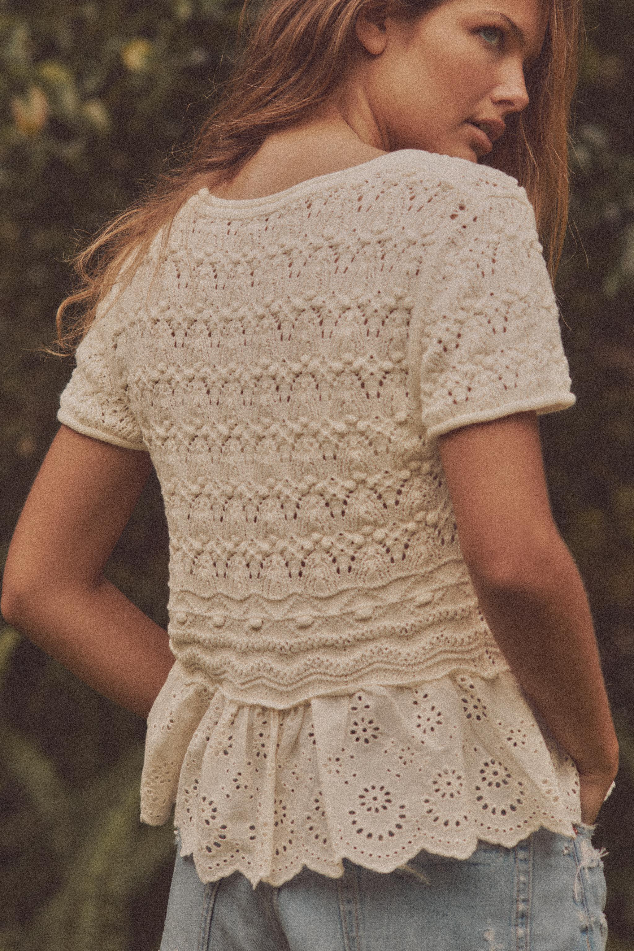 ROMANTIC COMBINATION KNIT TOP | Zara US