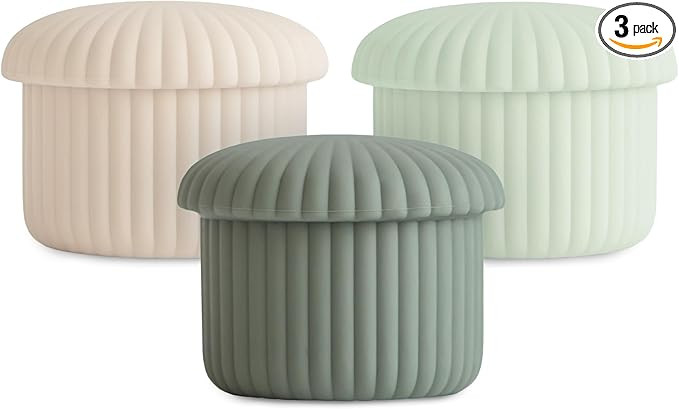 mushie Silicone Baby Food Containers (Green Combo) | 4 oz, 3 Pack Set | Reusable Storage Jars wit... | Amazon (US)