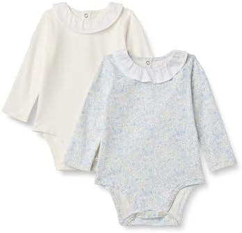 Amazon Essentials x Sofia Grainge Baby Girls' Long-Sleeve Ruffle Collar Bodysuit, Pack of 2 | Amazon (US)
