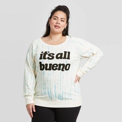 Women's Plus Size It's All Bueno Sweatshirt - Zoe+Liv (Juniors') - Ivory | Target