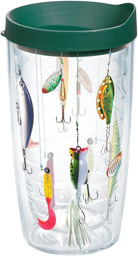 Tervis Fishing Lures Made in USA Double Walled Insulated Tumbler Travel Cup Keeps Drinks Cold & H... | Amazon (US)