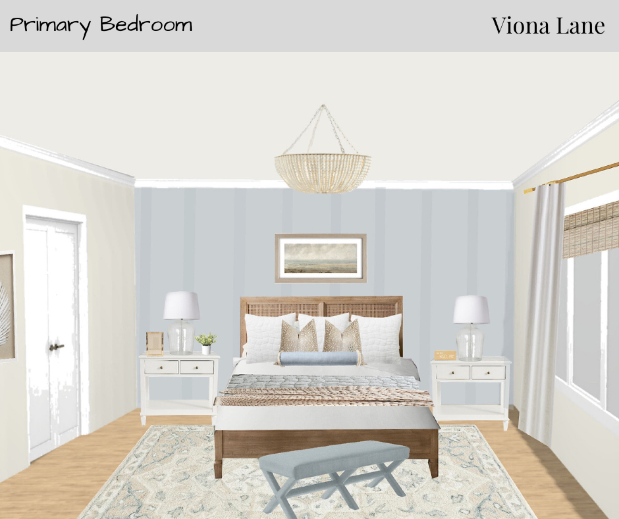 Modern classic bedroom, Vionalane, primary bedroom, guest bedroom, master bedroom, timeless bedroom, bedroom inspiration, bedroom decor, virtual
Design 

#LTKunder100 #LTKunder50 #LTKhome