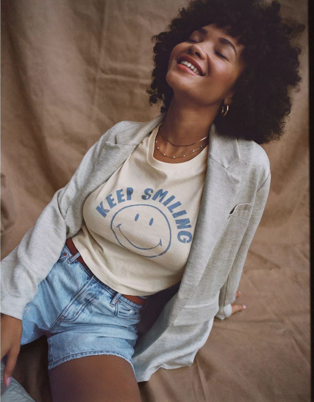 AE Cropped Smiley Graphic Tee | American Eagle Outfitters (US & CA)
